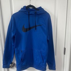 Nike Men's Royal Blue Hoodie with Black Swoosh